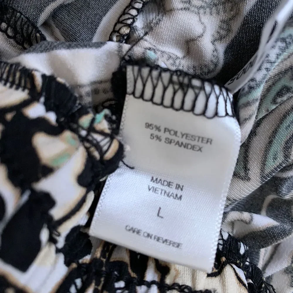 New York & Co Pants Womens Large Palazzo Wide Leg Lounge Pants Paisley Wide Hem - Picture 7 of 12